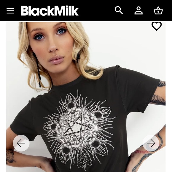 Blackmilk “FIRE AND BRIMSTONE TIE FRONT TEE” Size Small S NWT - Picture 2 of 13